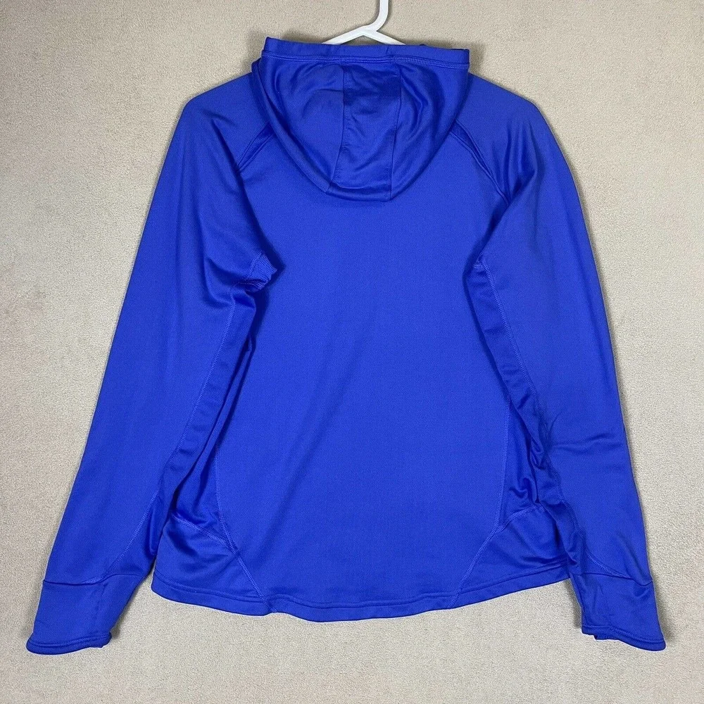 Nike Fit Womens L Hoodie Sweatshirt Blue 1/4 Zip Stretch‎